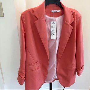 Peach blazer with white lining (XL) NWT